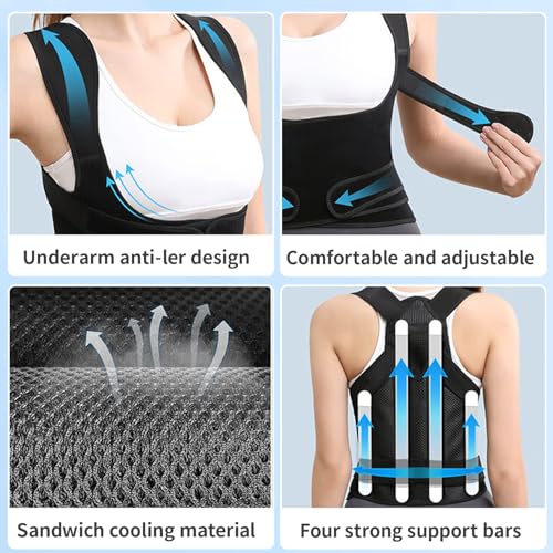 Back Brace Posture Corrector for Pain Relief - Size M (Chest 34-41 Inch, Weight 120-170 lb) Back Brace Posture Correct