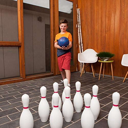 Champion Sports Rubber Bowling Ball for Beginners and Enthusiasts - Easy Grip and Stable Roll | Champion Sports Rubber