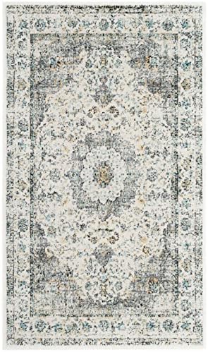 SAFAVIEH Evoke Collection Area Rug - Grey & Gold, Shabby Chic Oriental Medallion Design, Non-Shedding & Easy Care, Perfe - Image 14