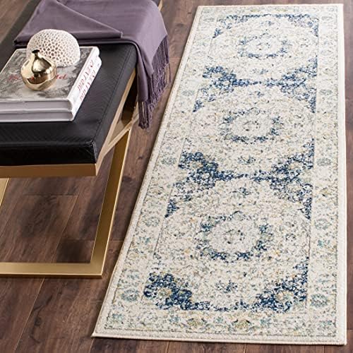 SAFAVIEH Evoke Collection Area Rug - Grey & Gold, Shabby Chic Oriental Medallion Design, Non-Shedding & Easy Care, Perfe - Image 67