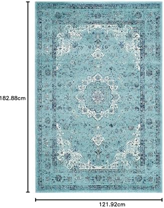 SAFAVIEH Evoke Collection Area Rug - Grey & Gold, Shabby Chic Oriental Medallion Design, Non-Shedding & Easy Care, Perfe - Image 232