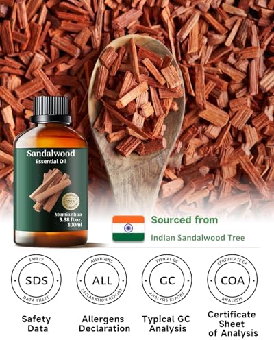 Pure Sandalwood Essential Oil for Aromatherapy and Calm Connection Evening Meditation | Pure Sandalwood Essential Oil f