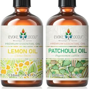 EVOKE OCCU Lemon and Patchouli Essential Oil for Relaxation - Stress Relief and Sleep Aid - 4 Fl Oz