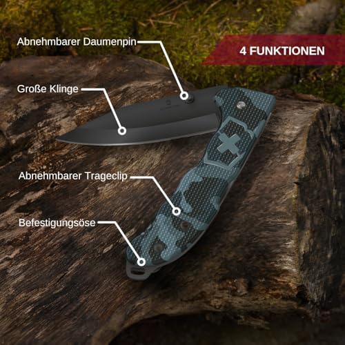 Victorinox Evoke Swiss Army Knife: Foldable Blade, Thumb Stud & Lockback Mechanism for Outdoor Enthusiasts