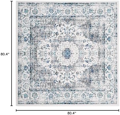 SAFAVIEH Evoke Collection Area Rug - Grey & Gold, Shabby Chic Oriental Medallion Design, Non-Shedding & Easy Care, Perfe - Image 112