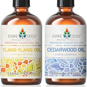 EVOKE OCCU Ylang Ylang and Cedarwood Essential Oils for Relaxation - 4 Fl Oz EVOKE OCCU Ylang Ylang and Cedarwood Essent