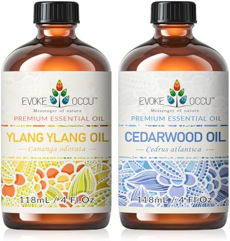 EVOKE OCCU Ylang Ylang and Cedarwood Essential Oils for Relaxation - 4 Fl Oz EVOKE OCCU Ylang Ylang and Cedarwood Essent