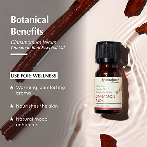 Aromafume Cinnamon Bark Essential Oil - 100% Natural, Therapeutic Grade - 10ml Aromatherapy Gift for Her