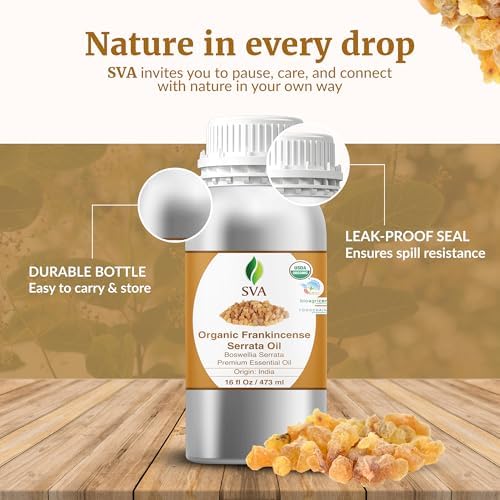 SVA Organic Frankincense Essential Oil – 100% Natural Boswellia Serrata Oil for Aromatherapy and Skin Care
SVA Organic F - Image 7