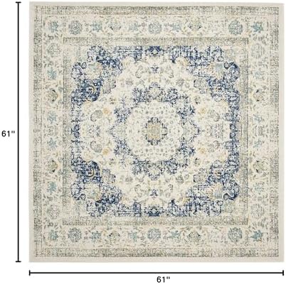SAFAVIEH Evoke Collection Area Rug - Grey & Gold, Shabby Chic Oriental Medallion Design, Non-Shedding & Easy Care, Perfe - Image 222