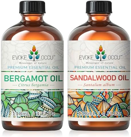 Evoke Occu Bergamot & Sandalwood Essential Oils for Men - Stress Relief, Relaxation, 4 Fl Oz Evoke Occu Bergamot & San