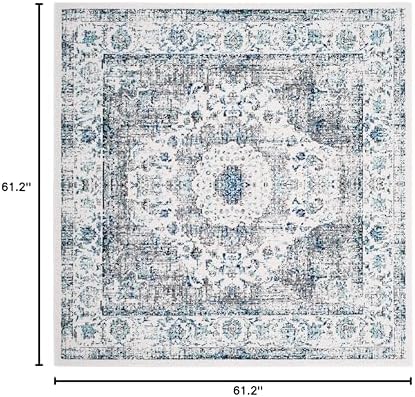 SAFAVIEH Evoke Collection Area Rug - Grey & Gold, Shabby Chic Oriental Medallion Design, Non-Shedding & Easy Care, Perfe - Image 119