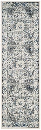 SAFAVIEH Evoke Collection Area Rug - Grey & Gold, Shabby Chic Oriental Medallion Design, Non-Shedding & Easy Care, Perfe - Image 126