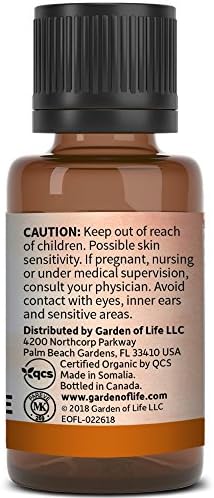 Garden of Life Frankincense Essential Oil 0.5 fl oz - USDA Organic, Pure & Non-GMO for Diffuser, Aromatherapy & Meditati
