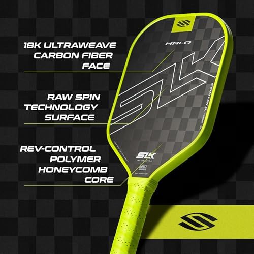 Selkirk Sport SLK Halo Raw Carbon Fiber Pickleball Paddle for Advanced Players | USA Designed | T700, 18k Ultraweave, A