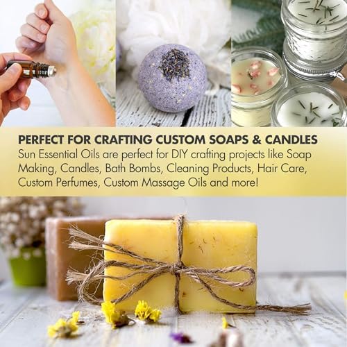 Sun Essential Oils - 4 oz Frankincense Essential Oil with Dropper for Diffuser and Aromatherapy Massage Sun Essential