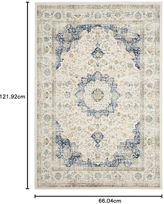 SAFAVIEH Evoke Collection Area Rug - Grey & Gold, Shabby Chic Oriental Medallion Design, Non-Shedding & Easy Care, Perfe - Image 187