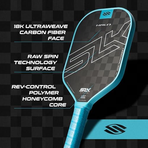 Selkirk Sport SLK Halo Raw Carbon Fiber Pickleball Paddle for Advanced Players | USA Designed | T700, 18k Ultraweave, A