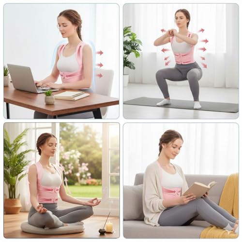 Posture Corrector for Men and Women - Dual-Zone Elastic Design with Adjustable Straps Posture Corrector for Men and Wo