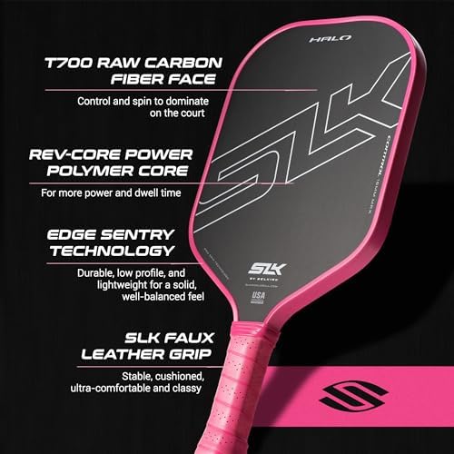 Selkirk Sport SLK Halo Raw Carbon Fiber Pickleball Paddle for Advanced Players | USA Designed | T700, 18k Ultraweave, A