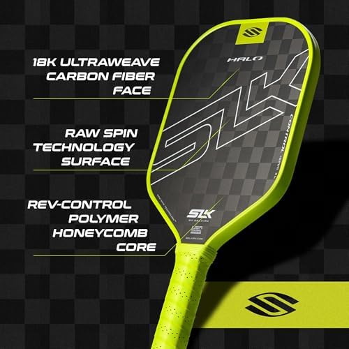 Selkirk Sport SLK Halo Raw Carbon Fiber Pickleball Paddle for Advanced Players | USA Designed | T700, 18k Ultraweave, A