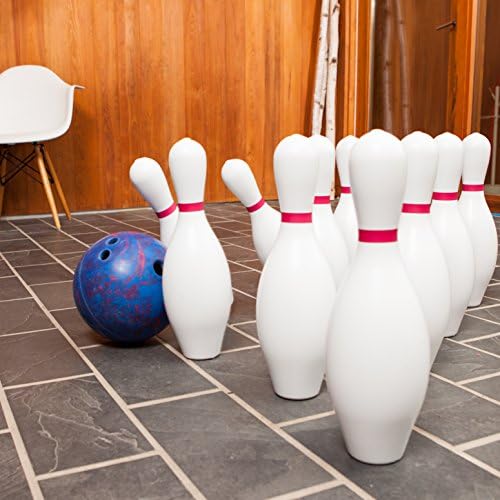 Champion Sports Rubber Bowling Ball for Beginners and Enthusiasts - Easy Grip and Stable Roll | Champion Sports Rubber