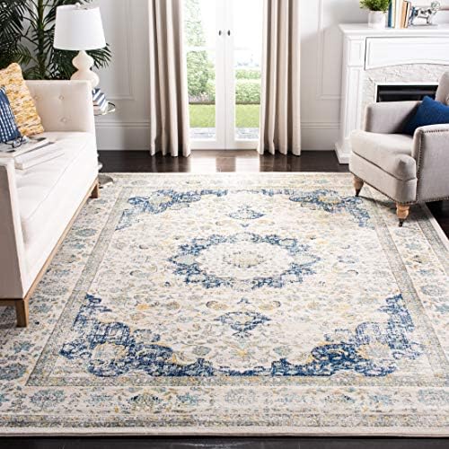 SAFAVIEH Evoke Collection Area Rug - Grey & Gold, Shabby Chic Oriental Medallion Design, Non-Shedding & Easy Care, Perfe - Image 145