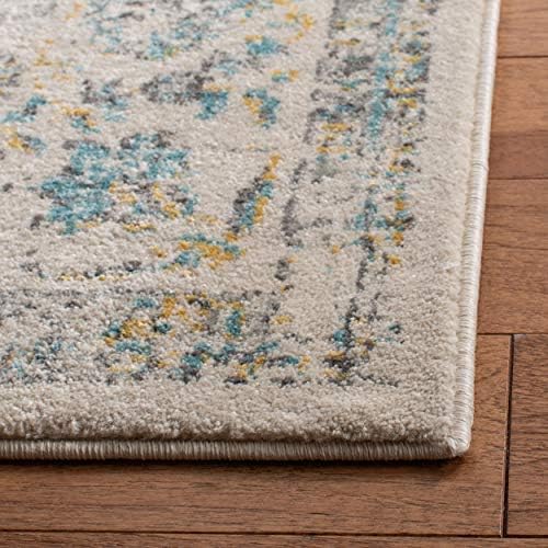 SAFAVIEH Evoke Collection Area Rug - Grey & Gold, Shabby Chic Oriental Medallion Design, Non-Shedding & Easy Care, Perfe - Image 21