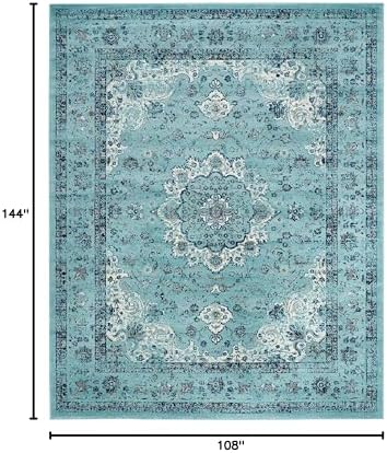 SAFAVIEH Evoke Collection Area Rug - Grey & Gold, Shabby Chic Oriental Medallion Design, Non-Shedding & Easy Care, Perfe - Image 156