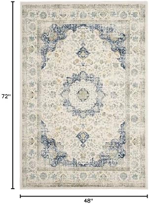 SAFAVIEH Evoke Collection Area Rug - Grey & Gold, Shabby Chic Oriental Medallion Design, Non-Shedding & Easy Care, Perfe - Image 47