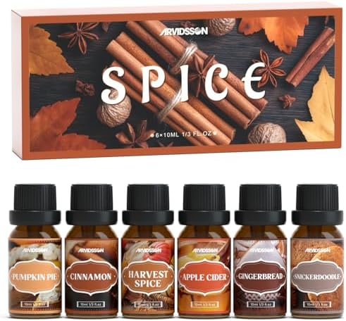 ARVIDSSON Autumn Spice Essential Oil Set - Cinnamon, Pumpkin Pie, Harvest Spice | Perfect for Diffusing in Your Home th