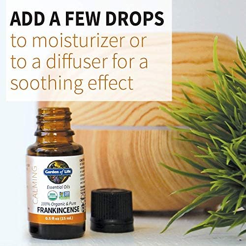Garden of Life Frankincense Essential Oil 0.5 fl oz - USDA Organic, Pure & Non-GMO for Diffuser, Aromatherapy & Meditati