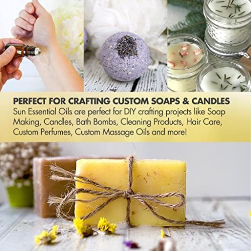 Sun Essential Oils - 4 oz Frankincense Essential Oil with Dropper for Diffuser and Aromatherapy Massage Sun Essential