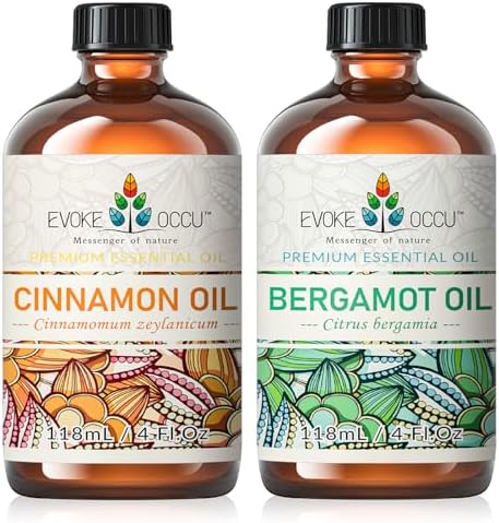Evoke Occu Cinnamon Essential Oil and Bergamot Essential Oil for Relaxation and Stress Relief - 4 Fl Oz | Evoke Occu Ci