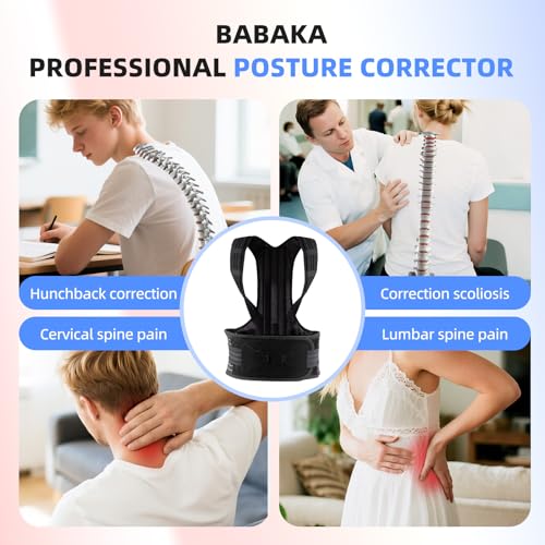 Babaka Posture Corrector for Women and Men | Full Back Support | Upper and Lower Back Pain Relief | Back Brace | Shoulde