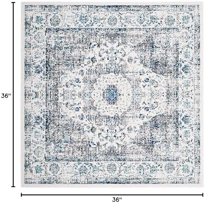 SAFAVIEH Evoke Collection Area Rug - Grey & Gold, Shabby Chic Oriental Medallion Design, Non-Shedding & Easy Care, Perfe - Image 175