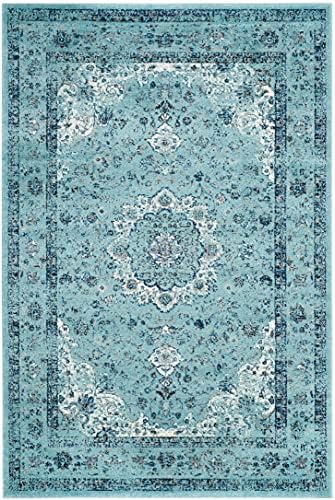 SAFAVIEH Evoke Collection Area Rug - Grey & Gold, Shabby Chic Oriental Medallion Design, Non-Shedding & Easy Care, Perfe - Image 197