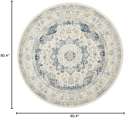 SAFAVIEH Evoke Collection Area Rug - Grey & Gold, Shabby Chic Oriental Medallion Design, Non-Shedding & Easy Care, Perfe - Image 176