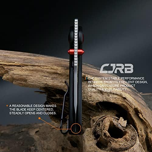 CJRB Maileah Pocket Knife: Men's Outdoor Survival Folding EDC Knife - |39" Damascus Steel Blade, Black G10 Handle - J191