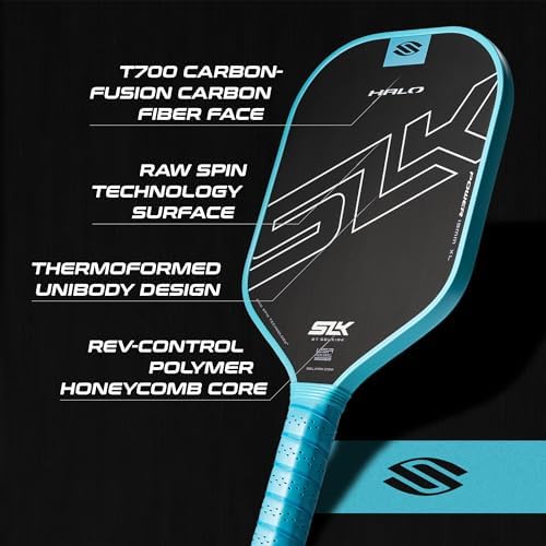 Selkirk Sport SLK Halo Raw Carbon Fiber Pickleball Paddle for Advanced Players | USA Designed | T700, 18k Ultraweave, A