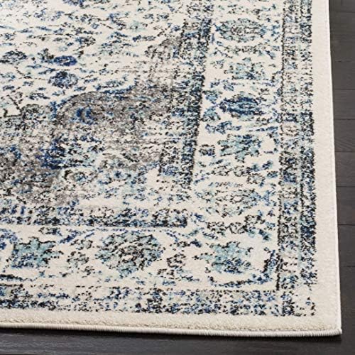 SAFAVIEH Evoke Collection Area Rug - Grey & Gold, Shabby Chic Oriental Medallion Design, Non-Shedding & Easy Care, Perfe - Image 97