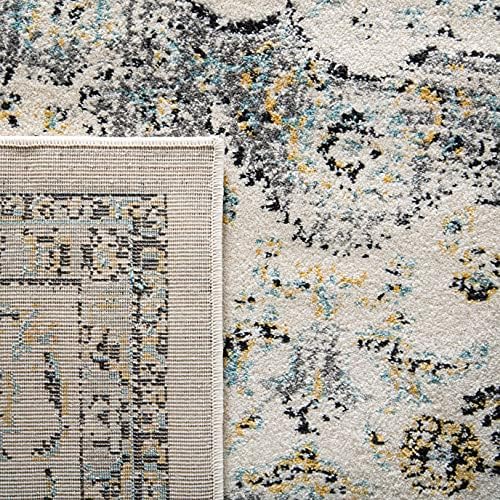 SAFAVIEH Evoke Collection Area Rug - Grey & Gold, Shabby Chic Oriental Medallion Design, Non-Shedding & Easy Care, Perfe - Image 28