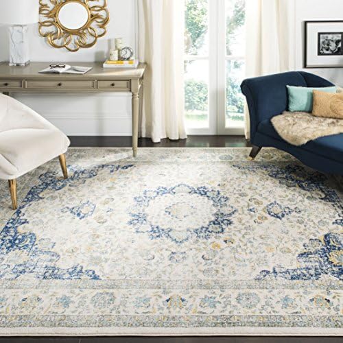 SAFAVIEH Evoke Collection Area Rug - Grey & Gold, Shabby Chic Oriental Medallion Design, Non-Shedding & Easy Care, Perfe - Image 17