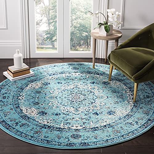 SAFAVIEH Evoke Collection Area Rug - Grey & Gold, Shabby Chic Oriental Medallion Design, Non-Shedding & Easy Care, Perfe - Image 101