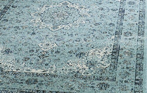 SAFAVIEH Evoke Collection Area Rug - Grey & Gold, Shabby Chic Oriental Medallion Design, Non-Shedding & Easy Care, Perfe - Image 207