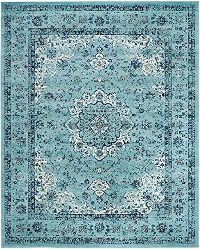 SAFAVIEH Evoke Collection Area Rug - Grey & Gold, Shabby Chic Oriental Medallion Design, Non-Shedding & Easy Care, Perfe - Image 153