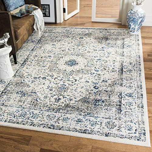 SAFAVIEH Evoke Collection Area Rug - Grey & Gold, Shabby Chic Oriental Medallion Design, Non-Shedding & Easy Care, Perfe - Image 56