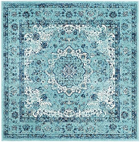 SAFAVIEH Evoke Collection Area Rug - Grey & Gold, Shabby Chic Oriental Medallion Design, Non-Shedding & Easy Care, Perfe - Image 73