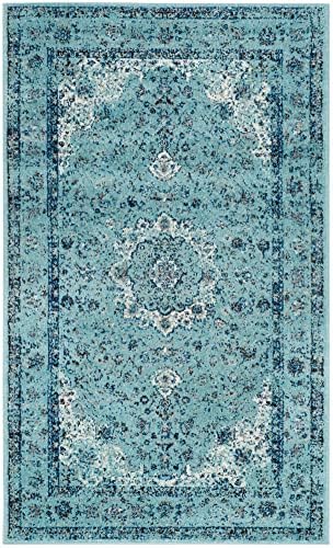 SAFAVIEH Evoke Collection Area Rug - Grey & Gold, Shabby Chic Oriental Medallion Design, Non-Shedding & Easy Care, Perfe - Image 206