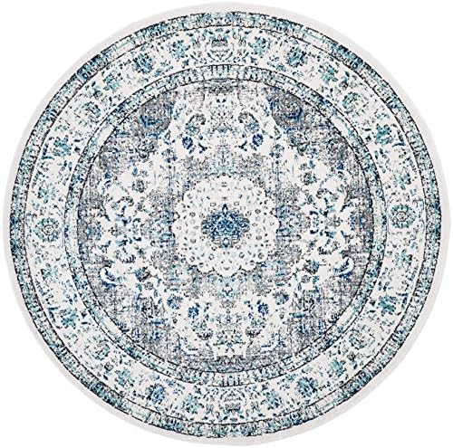 SAFAVIEH Evoke Collection Area Rug - Grey & Gold, Shabby Chic Oriental Medallion Design, Non-Shedding & Easy Care, Perfe - Image 86